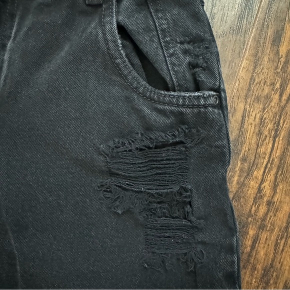 The Noise Tribe Size 26 Black Distressed Wide Leg Cropped Denim - Picture 8 of 9
